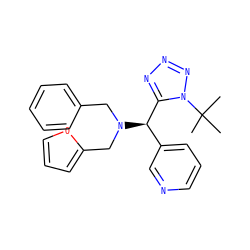CC(C)(C)n1nnnc1[C@@H](c1cccnc1)N(Cc1ccccc1)Cc1ccco1 ZINC000057710846