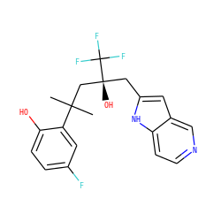 CC(C)(C[C@@](O)(Cc1cc2cnccc2[nH]1)C(F)(F)F)c1cc(F)ccc1O ZINC000035968074