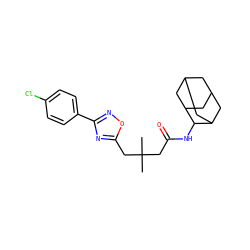 CC(C)(CC(=O)NC1C2CC3CC(C2)CC1C3)Cc1nc(-c2ccc(Cl)cc2)no1 ZINC000043013198