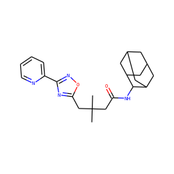 CC(C)(CC(=O)NC1C2CC3CC(C2)CC1C3)Cc1nc(-c2ccccn2)no1 ZINC000043014494
