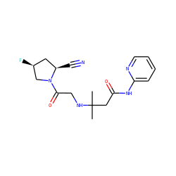 CC(C)(CC(=O)Nc1ccccn1)NCC(=O)N1C[C@@H](F)C[C@H]1C#N ZINC000049111772