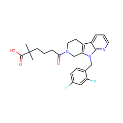 CC(C)(CCCC(=O)N1CCc2c(n(Cc3ccc(F)cc3F)c3ncccc23)C1)C(=O)O ZINC000218276371