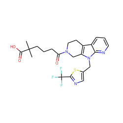 CC(C)(CCCC(=O)N1CCc2c(n(Cc3cnc(C(F)(F)F)s3)c3ncccc23)C1)C(=O)O ZINC000145803776