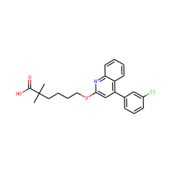 CC(C)(CCCCOc1cc(-c2cccc(Cl)c2)c2ccccc2n1)C(=O)O ZINC000013729670