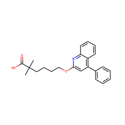 CC(C)(CCCCOc1cc(-c2ccccc2)c2ccccc2n1)C(=O)O ZINC000013729637