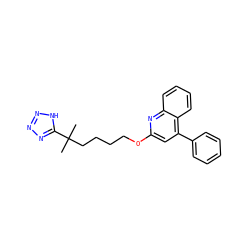CC(C)(CCCCOc1cc(-c2ccccc2)c2ccccc2n1)c1nnn[nH]1 ZINC000013729684