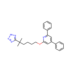 CC(C)(CCCCOc1cc(-c2ccccc2)cc(-c2ccccc2)n1)c1nn[nH]n1 ZINC000005138176