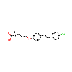CC(C)(CCCOc1ccc(/C=C/c2ccc(Cl)cc2)cc1)C(=O)O ZINC000653755992
