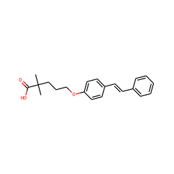 CC(C)(CCCOc1ccc(/C=C/c2ccccc2)cc1)C(=O)O ZINC000072118207