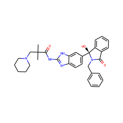 CC(C)(CN1CCCCC1)C(=O)Nc1nc2ccc([C@]3(O)c4ccccc4C(=O)N3Cc3ccccc3)cc2[nH]1 ZINC000116255453