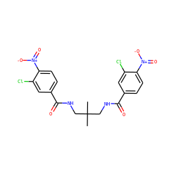 CC(C)(CNC(=O)c1ccc([N+](=O)[O-])c(Cl)c1)CNC(=O)c1ccc([N+](=O)[O-])c(Cl)c1 ZINC000002088172