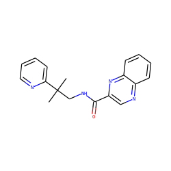 CC(C)(CNC(=O)c1cnc2ccccc2n1)c1ccccn1 ZINC000028882349