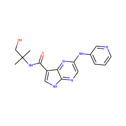 CC(C)(CO)NC(=O)c1c[nH]c2ncc(Nc3cccnc3)nc12 ZINC000145188973