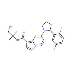 CC(C)(CO)NC(=O)c1cnn2ccc(N3CCC[C@@H]3c3cc(F)ccc3F)nc12 ZINC000169704123