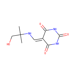 CC(C)(CO)NC=C1C(=O)NC(=O)NC1=O ZINC000103277862