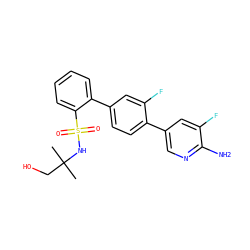 CC(C)(CO)NS(=O)(=O)c1ccccc1-c1ccc(-c2cnc(N)c(F)c2)c(F)c1 ZINC000224776052