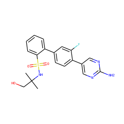 CC(C)(CO)NS(=O)(=O)c1ccccc1-c1ccc(-c2cnc(N)nc2)c(F)c1 ZINC000224766387