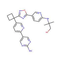 CC(C)(CO)Nc1ccc(-c2nc(C3(c4ccc(-c5cnc(N)nc5)nc4)CCC3)no2)cn1 ZINC000114768006