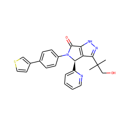CC(C)(CO)c1n[nH]c2c1[C@@H](c1ccccn1)N(c1ccc(-c3ccsc3)cc1)C2=O ZINC000096177241