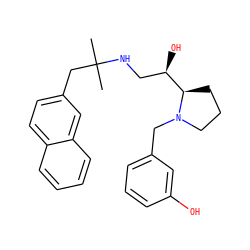 CC(C)(Cc1ccc2ccccc2c1)NC[C@@H](O)[C@H]1CCCN1Cc1cccc(O)c1 ZINC000028564728