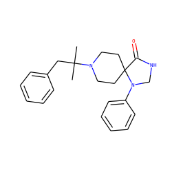 CC(C)(Cc1ccccc1)N1CCC2(CC1)C(=O)NCN2c1ccccc1 ZINC000028567311