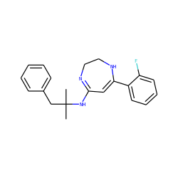 CC(C)(Cc1ccccc1)NC1=NCCNC(c2ccccc2F)=C1 ZINC000101099196