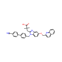 CC(C)(Cc1nc2cc(OCc3ccc4ccccc4n3)ccc2n1Cc1ccc(-c2ccc(C#N)cc2)cc1)C(=O)O ZINC000226123600