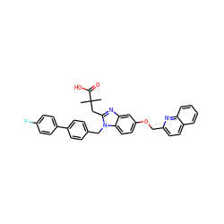 CC(C)(Cc1nc2cc(OCc3ccc4ccccc4n3)ccc2n1Cc1ccc(-c2ccc(F)cc2)cc1)C(=O)O ZINC000226115345
