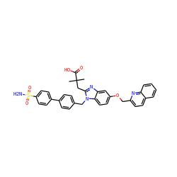 CC(C)(Cc1nc2cc(OCc3ccc4ccccc4n3)ccc2n1Cc1ccc(-c2ccc(S(N)(=O)=O)cc2)cc1)C(=O)O ZINC000226116165