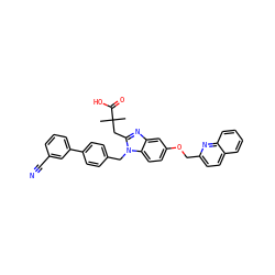 CC(C)(Cc1nc2cc(OCc3ccc4ccccc4n3)ccc2n1Cc1ccc(-c2cccc(C#N)c2)cc1)C(=O)O ZINC000226108222