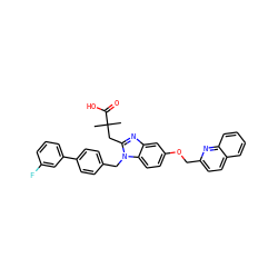 CC(C)(Cc1nc2cc(OCc3ccc4ccccc4n3)ccc2n1Cc1ccc(-c2cccc(F)c2)cc1)C(=O)O ZINC000226124197
