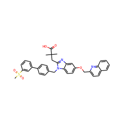 CC(C)(Cc1nc2cc(OCc3ccc4ccccc4n3)ccc2n1Cc1ccc(-c2cccc(S(C)(=O)=O)c2)cc1)C(=O)O ZINC000226108319