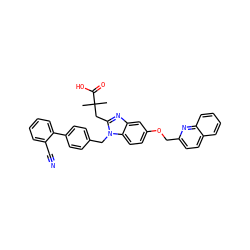 CC(C)(Cc1nc2cc(OCc3ccc4ccccc4n3)ccc2n1Cc1ccc(-c2ccccc2C#N)cc1)C(=O)O ZINC000226128405