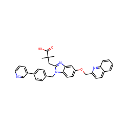 CC(C)(Cc1nc2cc(OCc3ccc4ccccc4n3)ccc2n1Cc1ccc(-c2cccnc2)cc1)C(=O)O ZINC000226137136