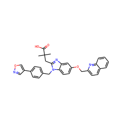 CC(C)(Cc1nc2cc(OCc3ccc4ccccc4n3)ccc2n1Cc1ccc(-c2cnoc2)cc1)C(=O)O ZINC000226124552