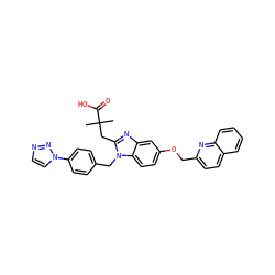 CC(C)(Cc1nc2cc(OCc3ccc4ccccc4n3)ccc2n1Cc1ccc(-n2ccnn2)cc1)C(=O)O ZINC000217350702