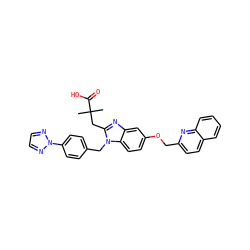 CC(C)(Cc1nc2cc(OCc3ccc4ccccc4n3)ccc2n1Cc1ccc(-n2nccn2)cc1)C(=O)O ZINC000226104937
