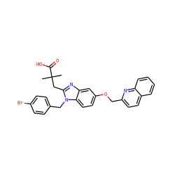CC(C)(Cc1nc2cc(OCc3ccc4ccccc4n3)ccc2n1Cc1ccc(Br)cc1)C(=O)O ZINC000219379924