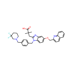 CC(C)(Cc1nc2cc(OCc3ccc4ccccc4n3)ccc2n1Cc1ccc(CN2CCCC(F)(F)C2)cc1)C(=O)O ZINC000226132961