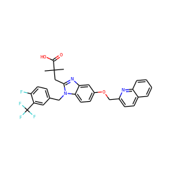 CC(C)(Cc1nc2cc(OCc3ccc4ccccc4n3)ccc2n1Cc1ccc(F)c(C(F)(F)F)c1)C(=O)O ZINC000219463921