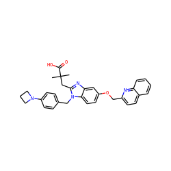 CC(C)(Cc1nc2cc(OCc3ccc4ccccc4n3)ccc2n1Cc1ccc(N2CCC2)cc1)C(=O)O ZINC000217351404