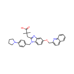CC(C)(Cc1nc2cc(OCc3ccc4ccccc4n3)ccc2n1Cc1ccc(N2CCCC2)cc1)C(=O)O ZINC000226101500
