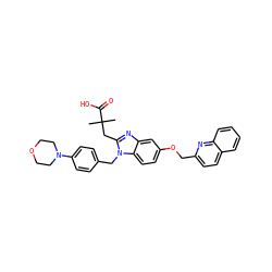 CC(C)(Cc1nc2cc(OCc3ccc4ccccc4n3)ccc2n1Cc1ccc(N2CCOCC2)cc1)C(=O)O ZINC000217360722