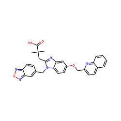 CC(C)(Cc1nc2cc(OCc3ccc4ccccc4n3)ccc2n1Cc1ccc2nonc2c1)C(=O)O ZINC000219414415