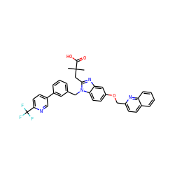 CC(C)(Cc1nc2cc(OCc3ccc4ccccc4n3)ccc2n1Cc1cccc(-c2ccc(C(F)(F)F)nc2)c1)C(=O)O ZINC000217350499