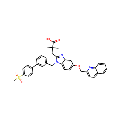 CC(C)(Cc1nc2cc(OCc3ccc4ccccc4n3)ccc2n1Cc1cccc(-c2ccc(S(C)(=O)=O)cc2)c1)C(=O)O ZINC000226104494
