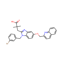 CC(C)(Cc1nc2cc(OCc3ccc4ccccc4n3)ccc2n1Cc1cccc(Br)c1)C(=O)O ZINC000219430893