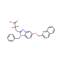 CC(C)(Cc1nc2cc(OCc3ccc4ccccc4n3)ccc2n1Cc1ccccc1)C(=O)O ZINC000219463793