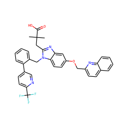 CC(C)(Cc1nc2cc(OCc3ccc4ccccc4n3)ccc2n1Cc1ccccc1-c1ccc(C(F)(F)F)nc1)C(=O)O ZINC000226104378