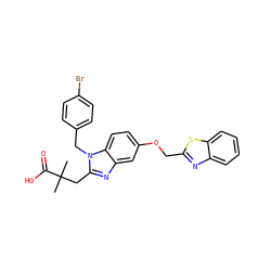 CC(C)(Cc1nc2cc(OCc3nc4ccccc4s3)ccc2n1Cc1ccc(Br)cc1)C(=O)O ZINC000219380132
